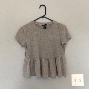 GREY BABYDOLL STYLED TOP